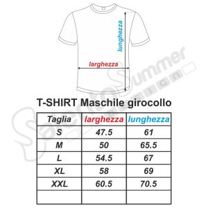 Tabella Taglie T-Shirt Uomo Manica Corta Salento Summer Design Ruffano