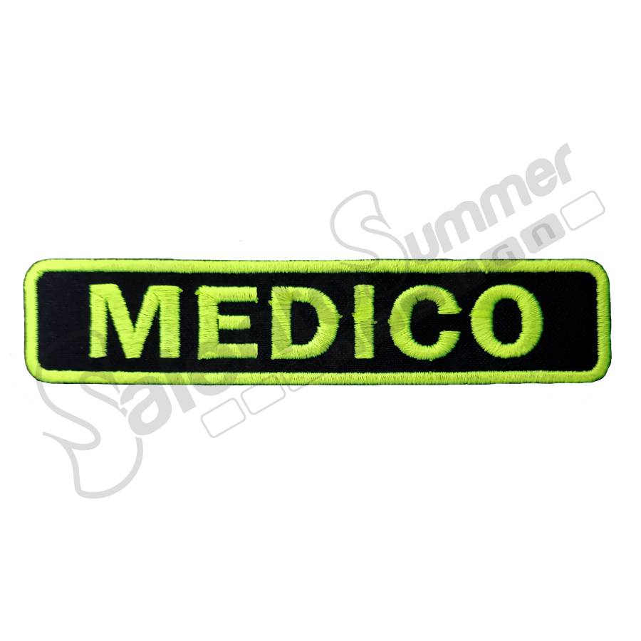 Patch Ricamo 118 Medico Giallo Fluo Emergenza Soccorso Sanitario Toppe Ricamate Salento Summer Design Ruffano