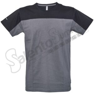 T-Shirt Bicolore Oviedo Manica Corta Cotone Jersey Girocollo Grigio Abbigliamento Salento Summer Design Ruffano