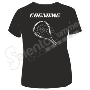 T-Shirt Tecnica Padel Dietro Poliestere Nero Personalizzabile Cognome Sportiva Salento Summer Design Ruffano
